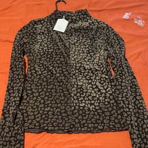 Very J Black and Gray Animal Print Blouse